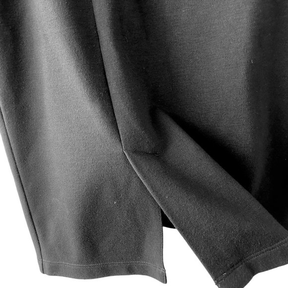 Eileen Fisher Black Pencil Skirt Pull On Stretch Knee Length Kick Pleat - Picture 5 of 9